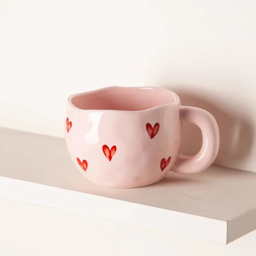Heart Shaped Coffee Mug Romantic Love Mug for Couples Cute Coffee Cup for Hot Drinks