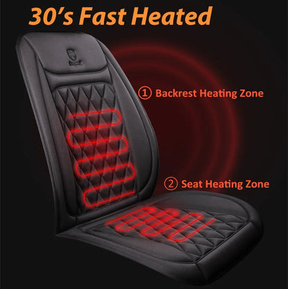 Heated Car Seat Cover 12V 24V Adjustable Warm Cushion
