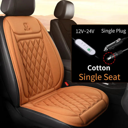 Heated Car Seat Cover 12V 24V Adjustable Warm Cushion