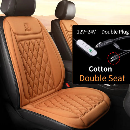 Heated Car Seat Cover 12V 24V Adjustable Warm Cushion