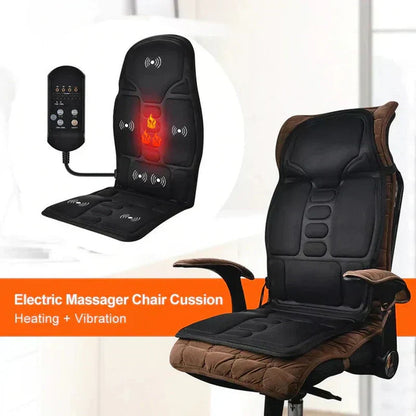 Heated Massage Seat Cushion Vibrating Therapy Chair Pad