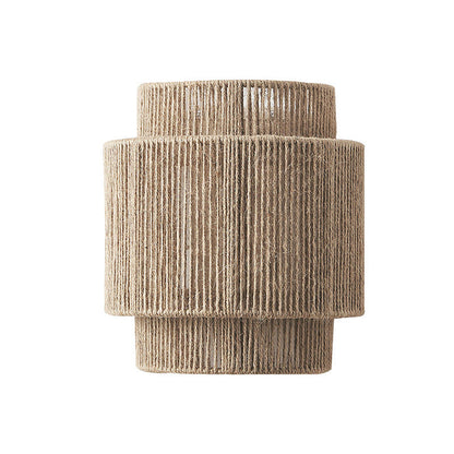 HempLume Bohemian Vintage Rattan Hemp Rope LED Wall Lamp