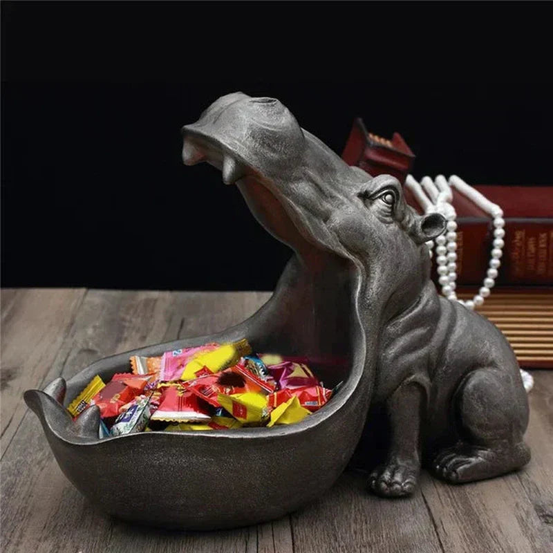Hippo Desktop Storage Figurine Decorative Organizer for Keys Candy and Small Items