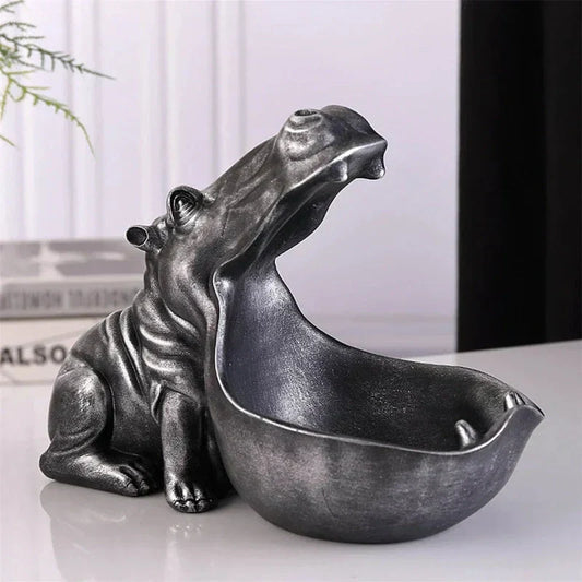 Hippo Desktop Storage Figurine Decorative Organizer for Keys Candy and Small Items