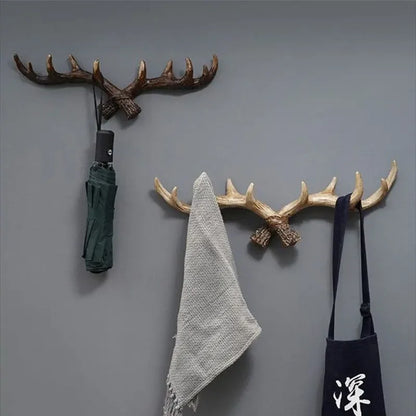Hookler Vintage Antler Wall Hook – Retro Coat Rack for Entryway & Hallway