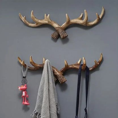 Hookler Vintage Antler Wall Hook – Retro Coat Rack for Entryway & Hallway