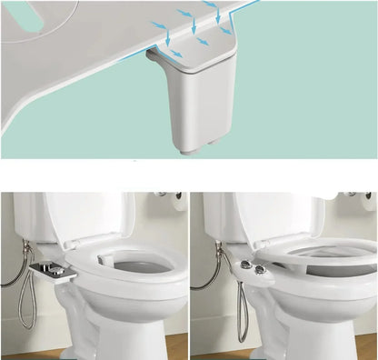 Hygienic Bidet Toilet Seat Attachment Dual Spray Adjustable Pressure