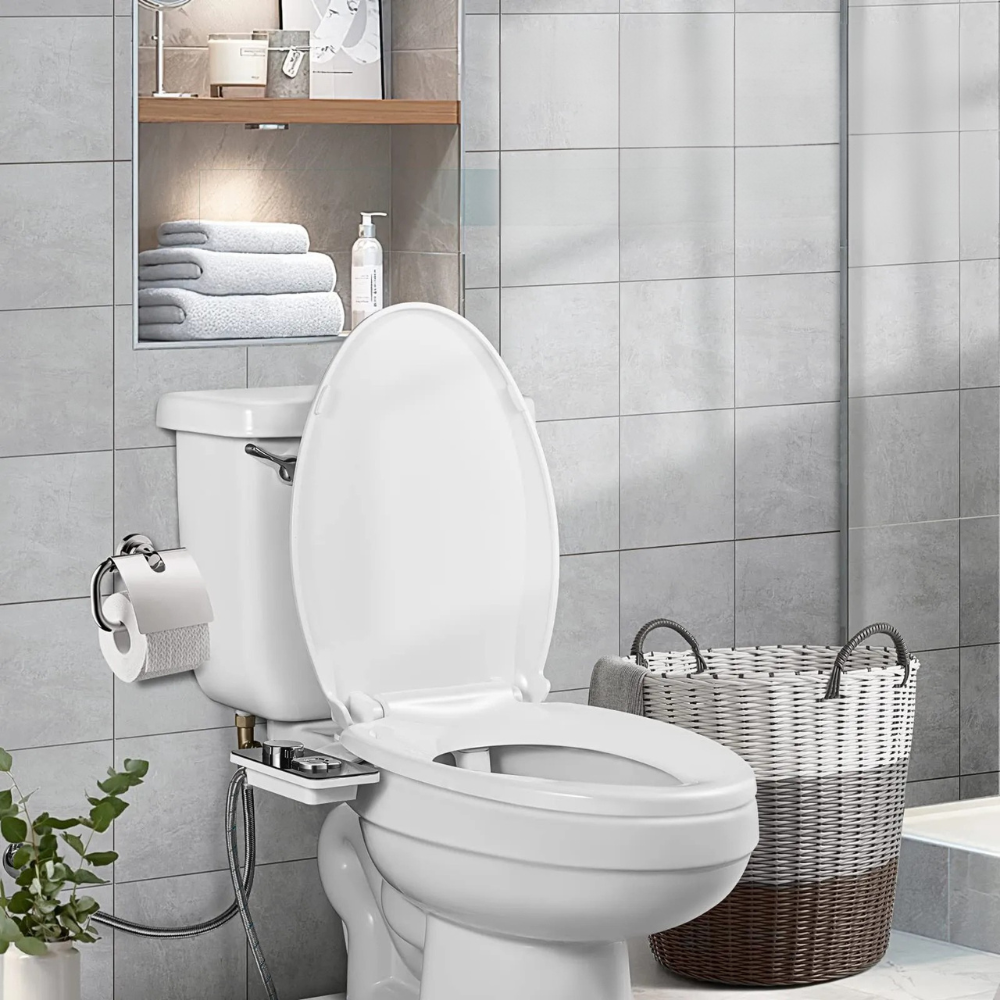 Hygienic Bidet Toilet Seat Attachment Dual Spray Adjustable Pressure