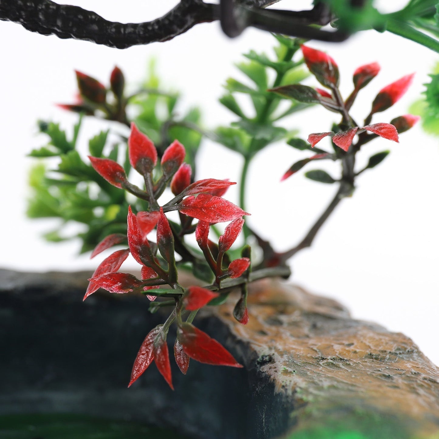 Indoor LED Water Fountain Bonsai Tabletop Waterfall Fountain Decorative Zen Relaxation Home Decor