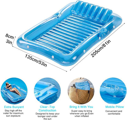 Inflatable Suntan Pool Lounge Float Full Body Sunbathing Mat