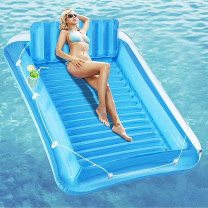 Inflatable Suntan Pool Lounge Float Full Body Sunbathing Mat