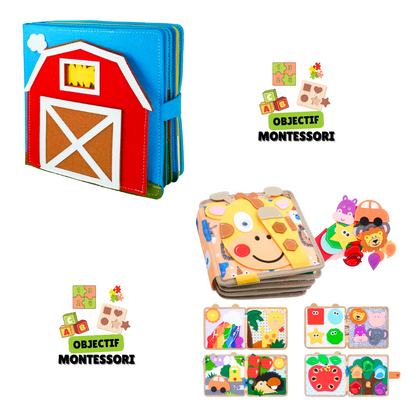 Interactive Montessori Busy Book for Kids 3D Learning Activity Book Animals Numbers Colors