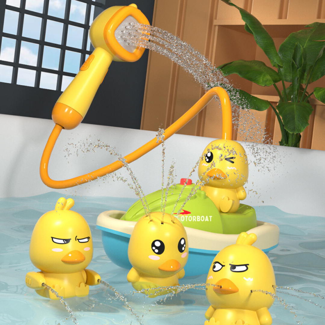 Interactive Shower Head Bath Toy Set for Toddlers with Water Spray and Splash Play