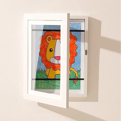 Kids Artwork Display Frame Front Opening Wall Art Storage Frame Holds 150 Drawings