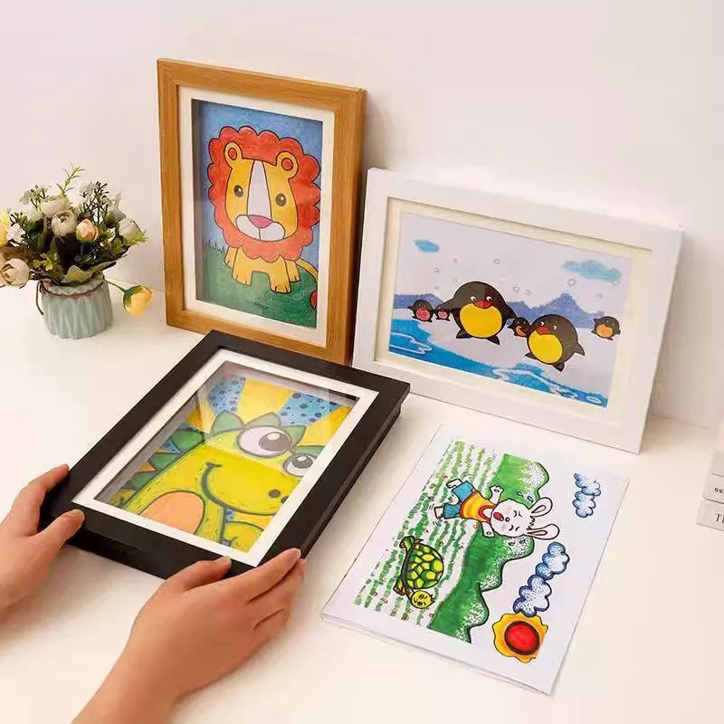 Kids Artwork Display Frame Front Opening Wall Art Storage Frame Holds 150 Drawings