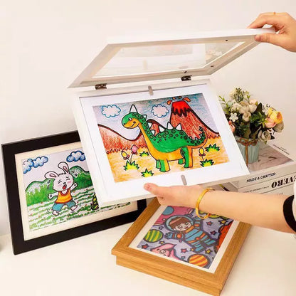 Kids Artwork Display Frame Front Opening Wall Art Storage Frame Holds 150 Drawings