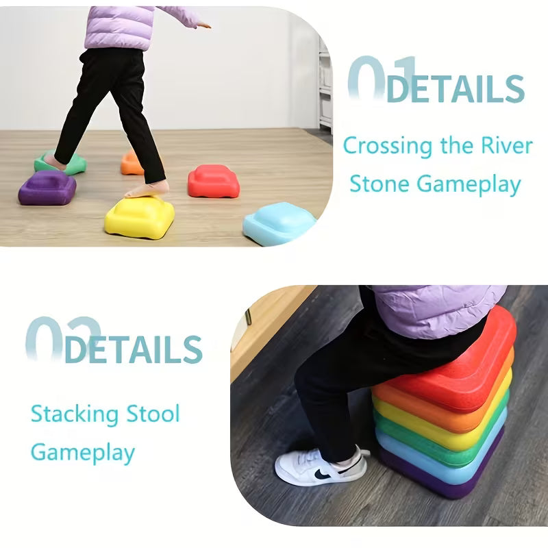 Kids Balance Stepping Stones Educational Stacking Blocks for Coordination & Motor Skills