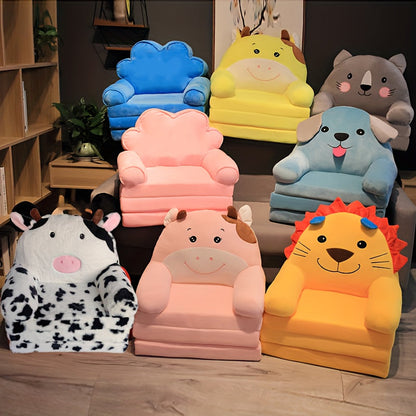 Kids Foldable Sofa Chair for Children Soft Plush Toddler Couch with Memory Foam Cushion for Playroom Bedroom