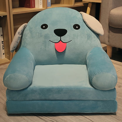 Kids Foldable Sofa Chair for Children Soft Plush Toddler Couch with Memory Foam Cushion for Playroom Bedroom