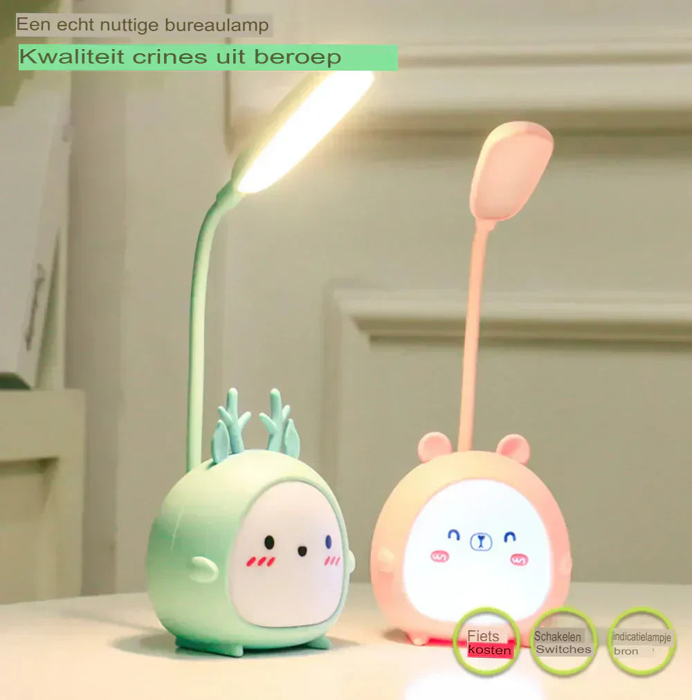 Kids Reading Lamp Cartoon Design USB Rechargeable Eye Care Desk Light