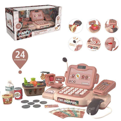 Kids Toy Cash Register Playset Learning Accessories