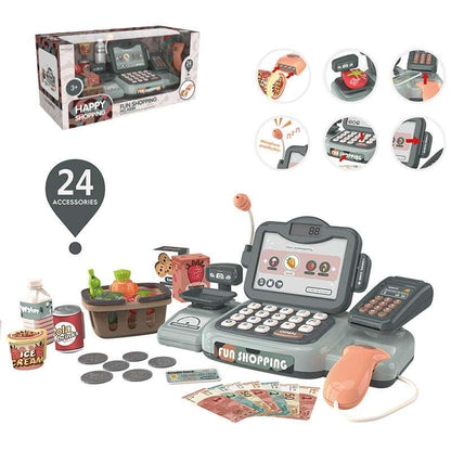 Kids Toy Cash Register Playset Learning Accessories