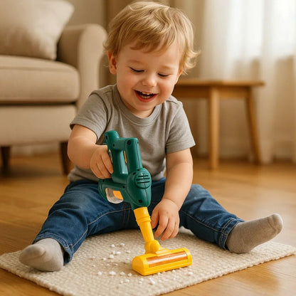 Kids Toy Vacuum Cleaner with Real Suction Function and Cleaning Role Play