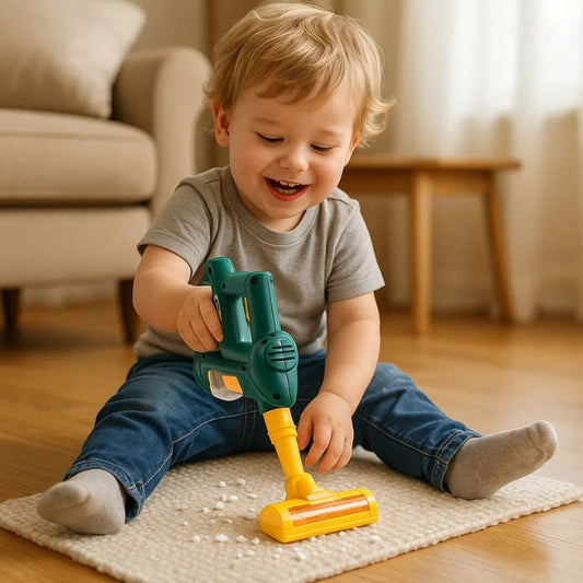 Kids Toy Vacuum Cleaner with Real Suction Function and Cleaning Role Play