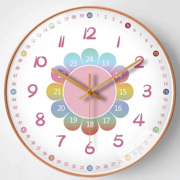 Kids Wall Clock with Large Numbers Fun Learning Room Decor