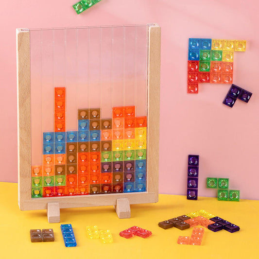 Kids Wooden Puzzle Board Shape Sorting Blocks Brain Teaser Learning Toy