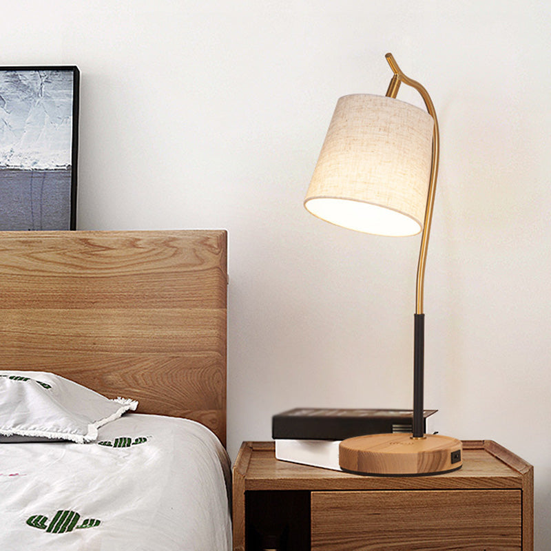 LED Desk Lamp Adjustable Arm Table Lamp Modern Cylinder Bedside Reading Light