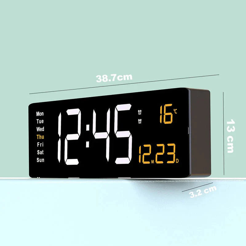 LED Digital Clock with Remote Control Large Display Temperature Date