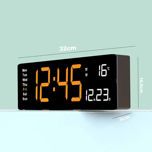 LED Digital Clock with Remote Control Large Display Temperature Date