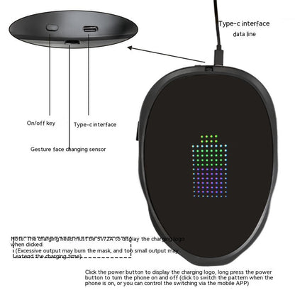 LED Face Mask for Halloween – Changing Face Light Mask, Rechargeable Party & Festival Accessory