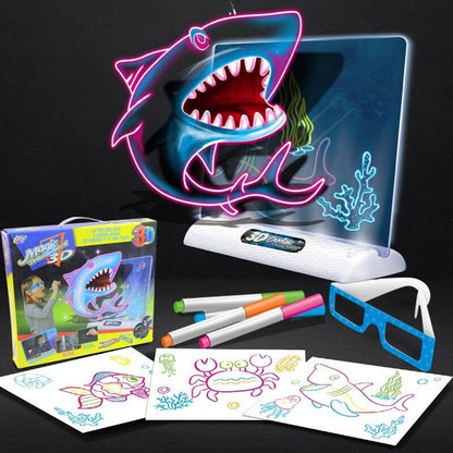 LED Light Drawing Tablet Glow Art Board for Kids Creative Sketch Pad
