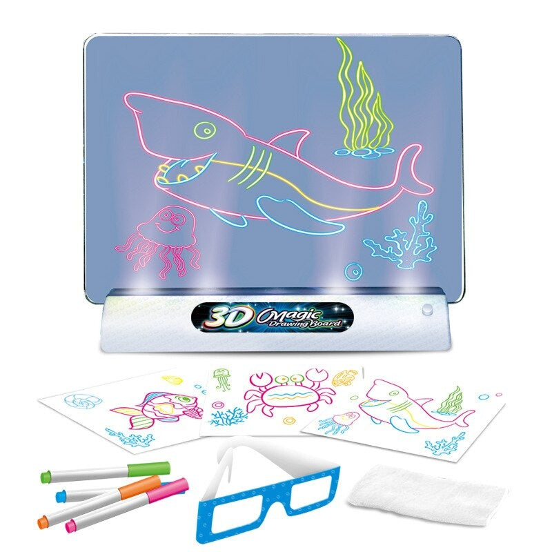 LED Light Drawing Tablet Glow Art Board for Kids Creative Sketch Pad