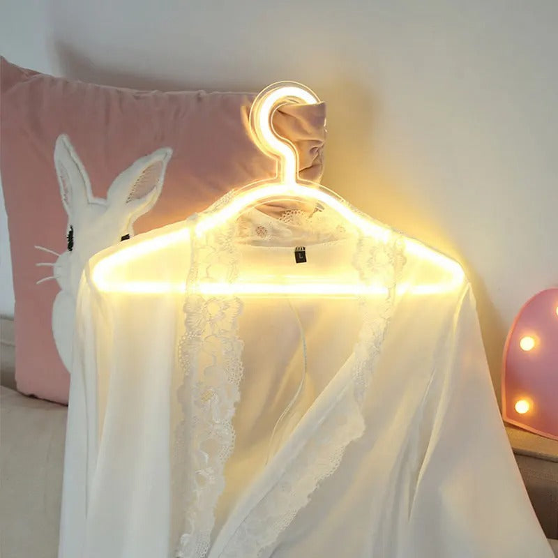 LED Lighted Clothes Hanger USB Rechargeable Closet Hanger Wardrobe Organizer Illumination