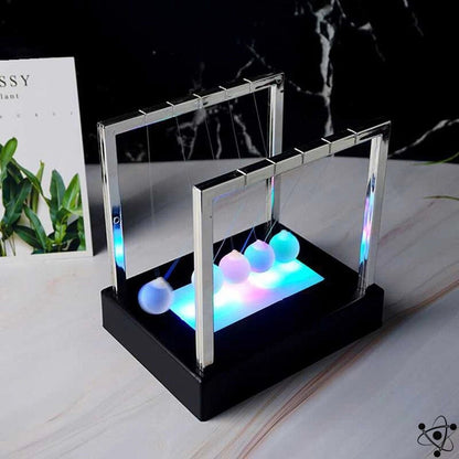 LED Newton Pendulum Balance Desk Decor Motion Display