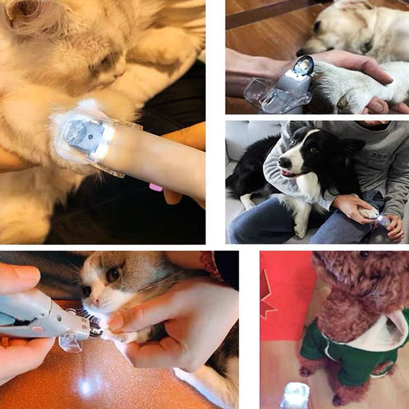 LED Pet Nail Clipper Dog & Cat Nail Trimmer with Safety Sensor and Non-Slip Handle