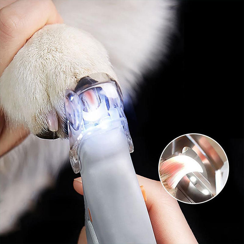 LED Pet Nail Clipper Dog & Cat Nail Trimmer with Safety Sensor and Non-Slip Handle