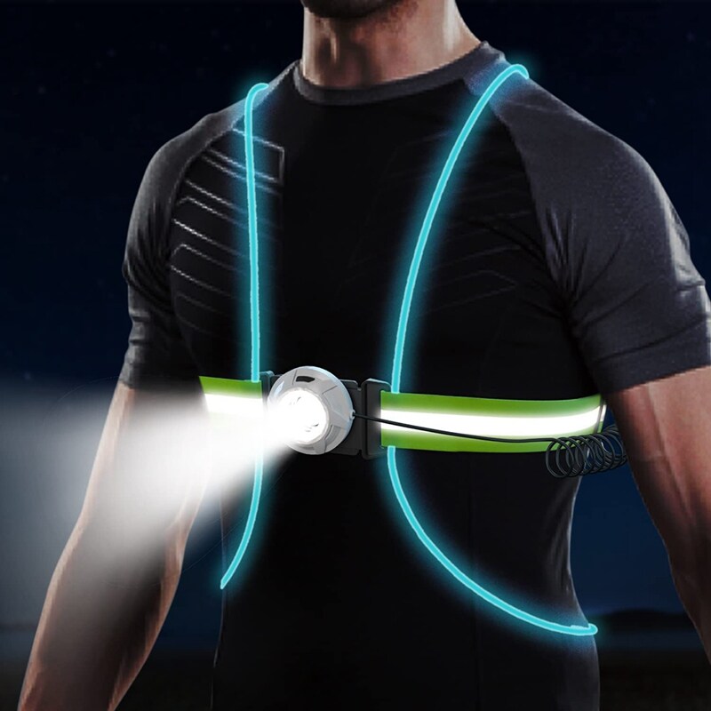 LED Running Safety Vest High Visibility Reflective Vest with Adjustable Light Colors
