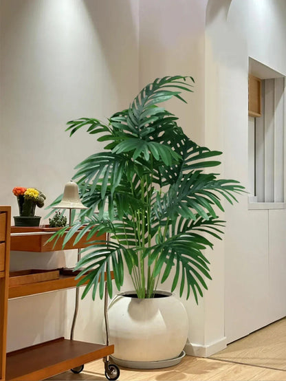 Large Artificial Tropical Leaf Plant with Lush Green Foliage