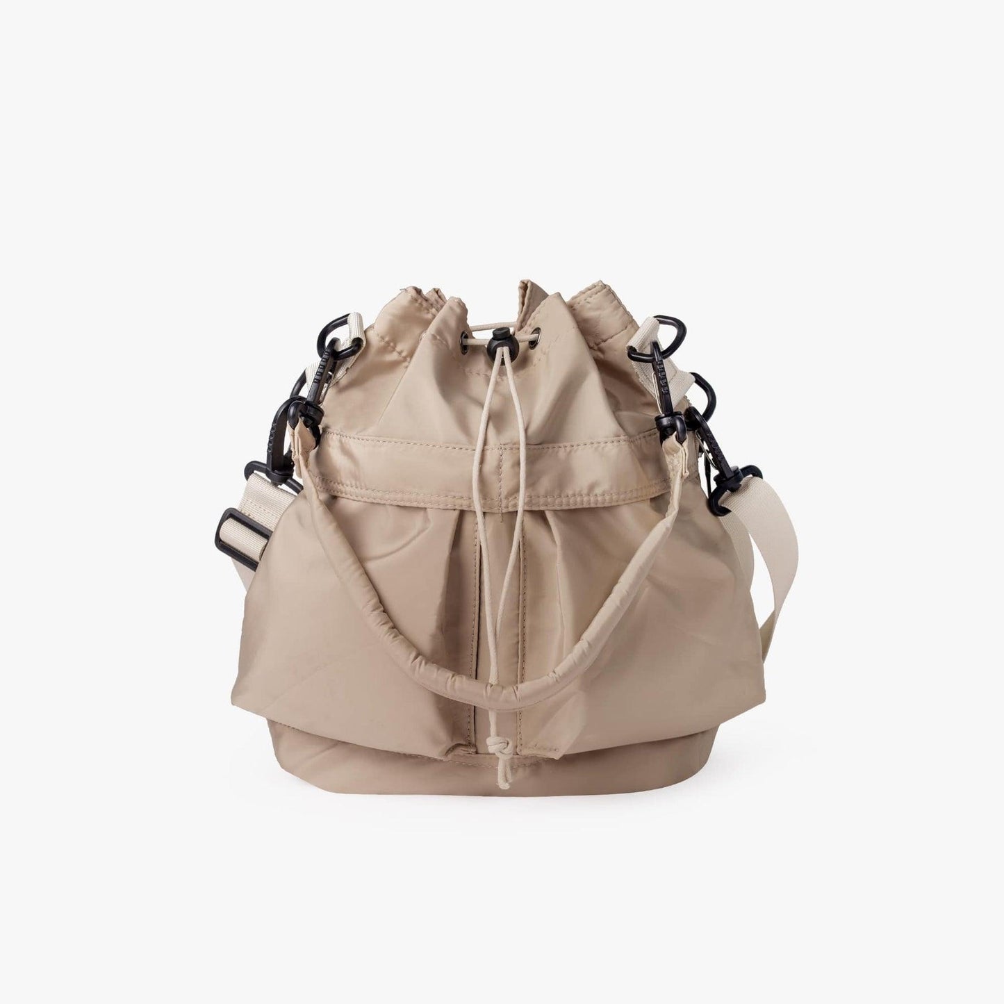 Large Capacity Drawstring Crossbody Shoulder Bag Multi Pocket Casual Messenger Bag Adjustable Strap
