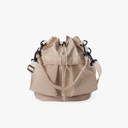Large Capacity Drawstring Crossbody Shoulder Bag Multi Pocket Casual Messenger Bag Adjustable Strap