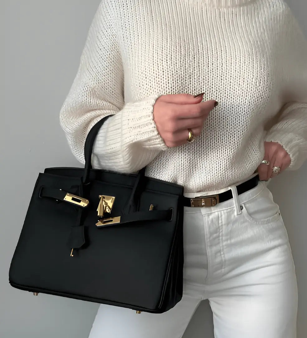Large Elegant Handbag Women's PU Leather Spacious Shoulder Bag