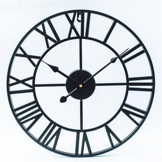 Large Retro Iron Wall Clock Vintage Style Decorative Wall Clock for Living Room Bedroom Office