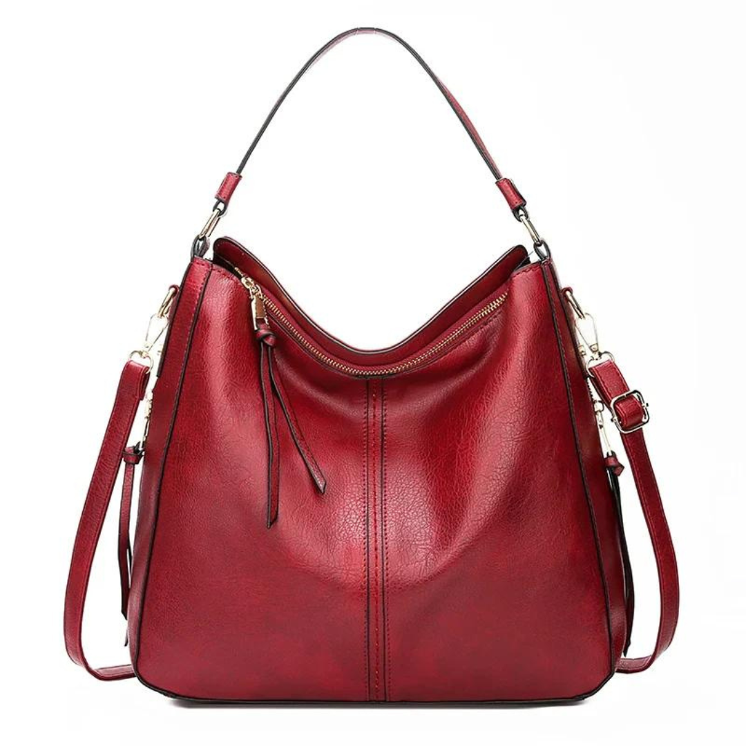 Large Shoulder Bag Women PU Leather Vintage Style Everyday Handbag