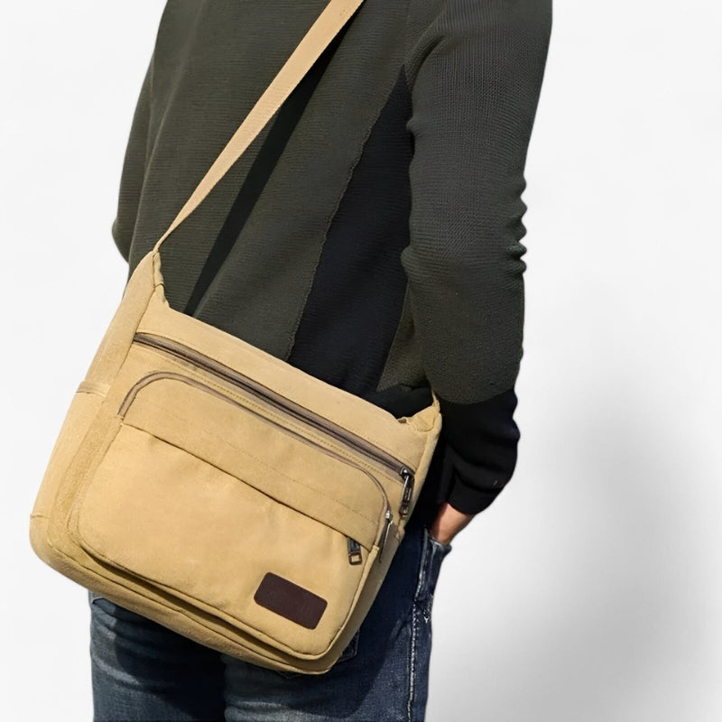 Lightweight Crossbody Shoulder Bag with Multiple Pockets and Adjustable Strap