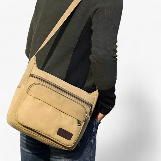 Lightweight Crossbody Shoulder Bag with Multiple Pockets and Adjustable Strap