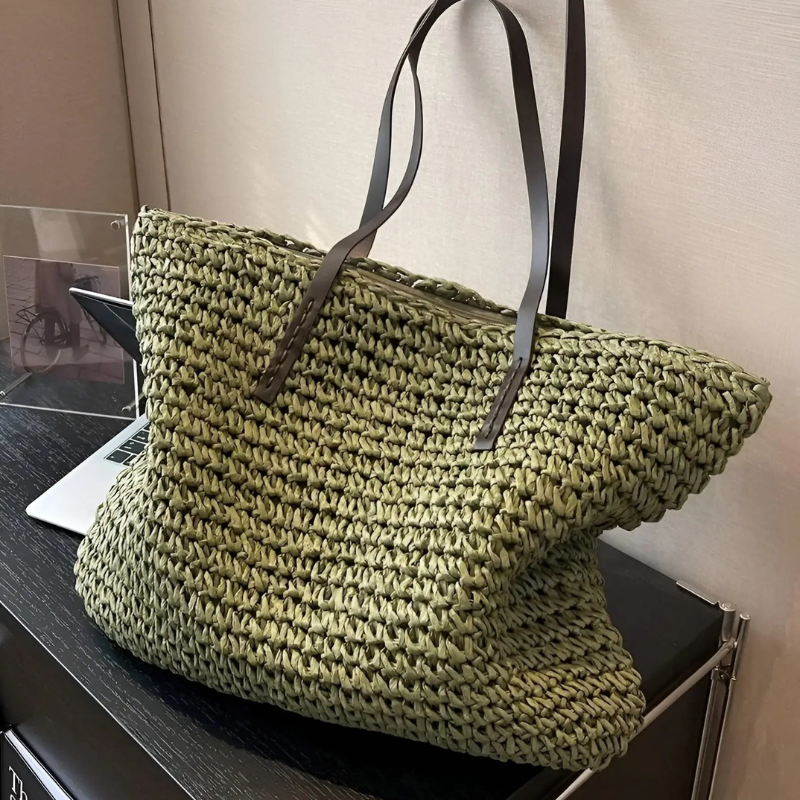 Lightweight Large Capacity Shoulder Tote Bag with Long Handles for Everyday Use